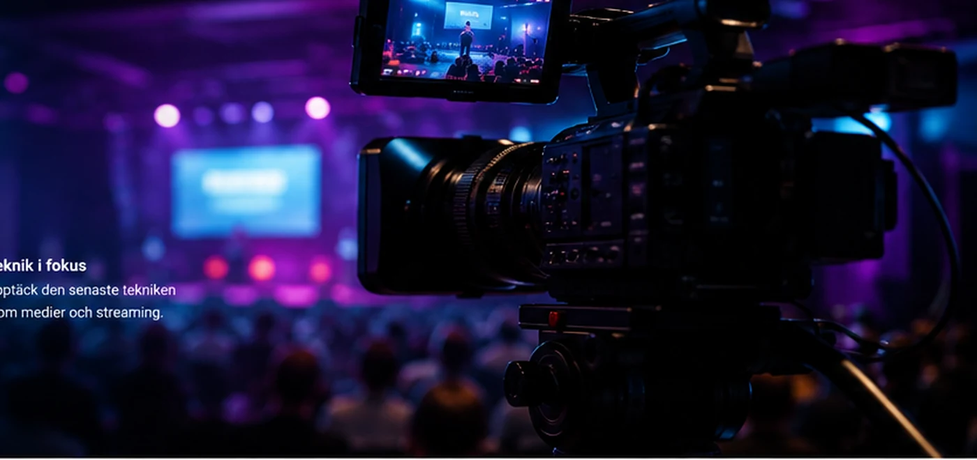 TV-kamera i en modern scen- och studiomiljö